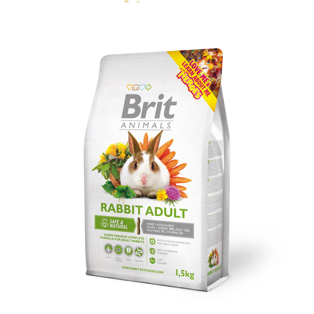 Brit Animals Rabbit Adult Complete dla dorosłych królików 1,5kg